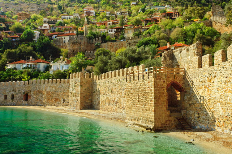 hradby pevnosti v Alanyi, Turecko