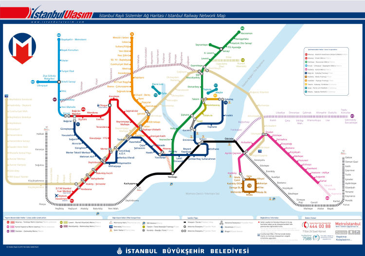 mapa veřejné dopravy Istanbul